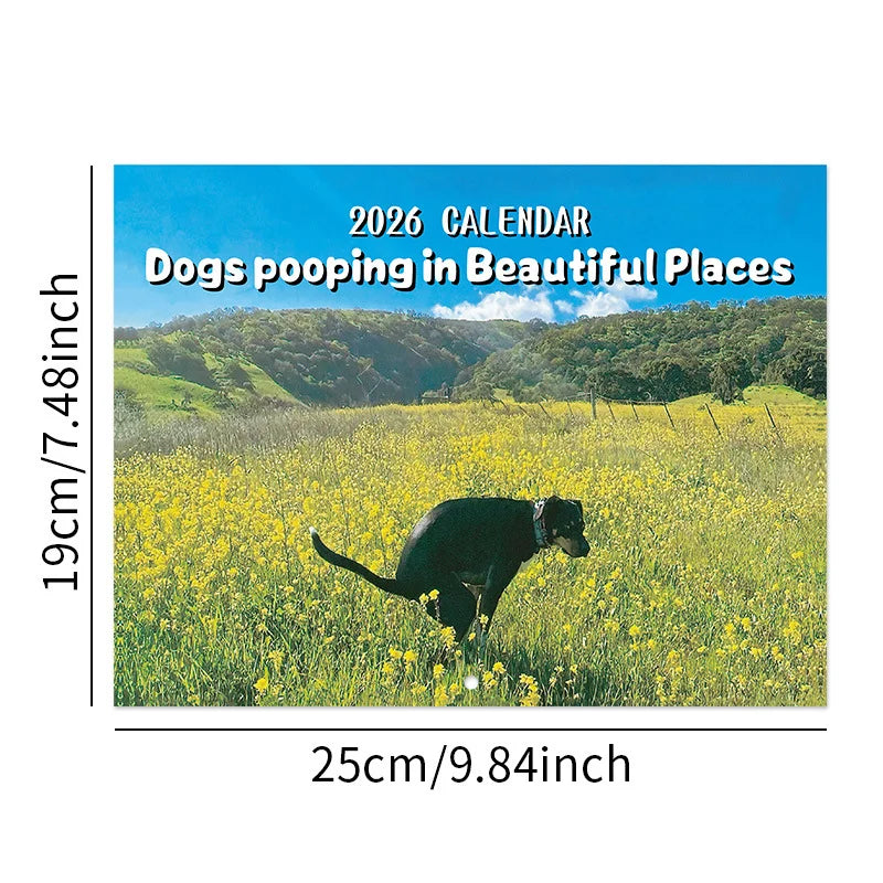 2026 Pooping Dog Wall Calendar