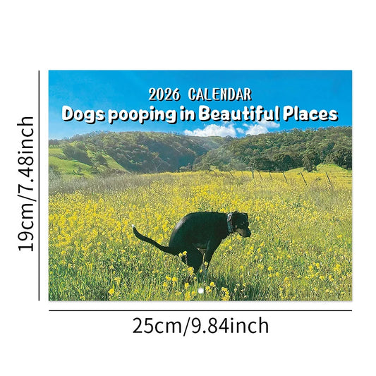 2026 Pooping Dog Wall Calendar