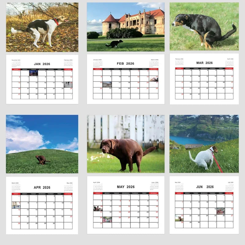 2026 Pooping Dog Wall Calendar