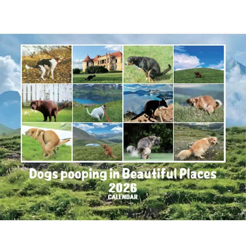 2026 Pooping Dog Wall Calendar